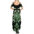 Green Ngaru Taniko With Aotearoa Maori Tattoo Summer Maxi Dress