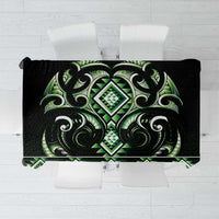 Green Ngaru Taniko With Aotearoa Maori Tattoo Tablecloth LT14 Green - Polynesian Pride