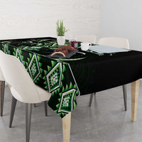 Green Ngaru Taniko With Aotearoa Maori Tattoo Tablecloth LT14 - Polynesian Pride
