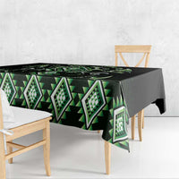 Green Ngaru Taniko With Aotearoa Maori Tattoo Tablecloth LT14 - Polynesian Pride