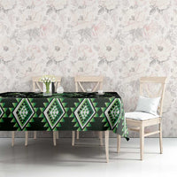 Green Ngaru Taniko With Aotearoa Maori Tattoo Tablecloth LT14 - Polynesian Pride