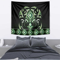 Green Ngaru Taniko With Aotearoa Maori Tattoo Tapestry LT14 - Polynesian Pride
