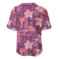 Pink Hawaii Plumeria With Tropical Flowers Motifs Baseball Jersey LT14 - Polynesian Pride