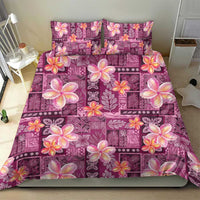 Pink Hawaii Plumeria With Tropical Flowers Motifs Bedding Set LT14 - Polynesian Pride