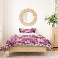 Pink Hawaii Plumeria With Tropical Flowers Motifs Bedding Set LT14 - Polynesian Pride