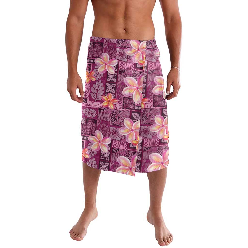 Pink Hawaii Plumeria With Tropical Flowers Motifs Lavalava LT14 Pink - Polynesian Pride