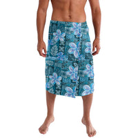 Cyan Hawaii Plumeria With Tropical Flowers Motifs Lavalava LT14 Cyan - Polynesian Pride