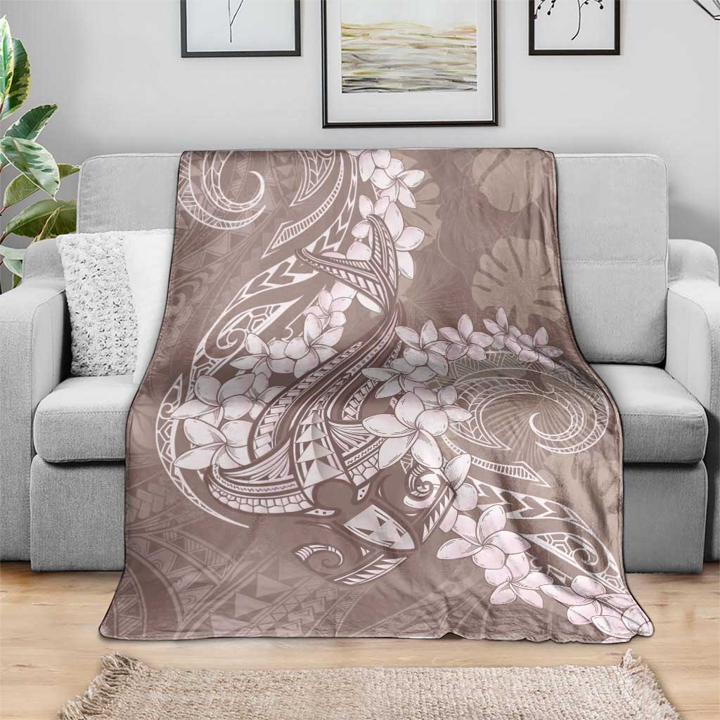 Polynesia Hammerhead Shark Tattoo With Plumeria Lei Blanket LT14 - Polynesian Pride