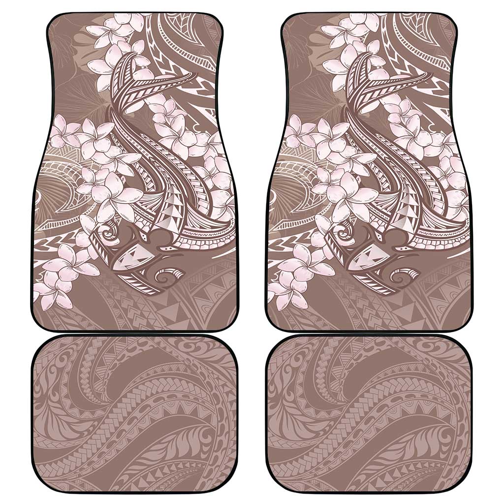 Polynesia Hammerhead Shark Tattoo With Plumeria Lei Car Mats LT14 - Polynesian Pride