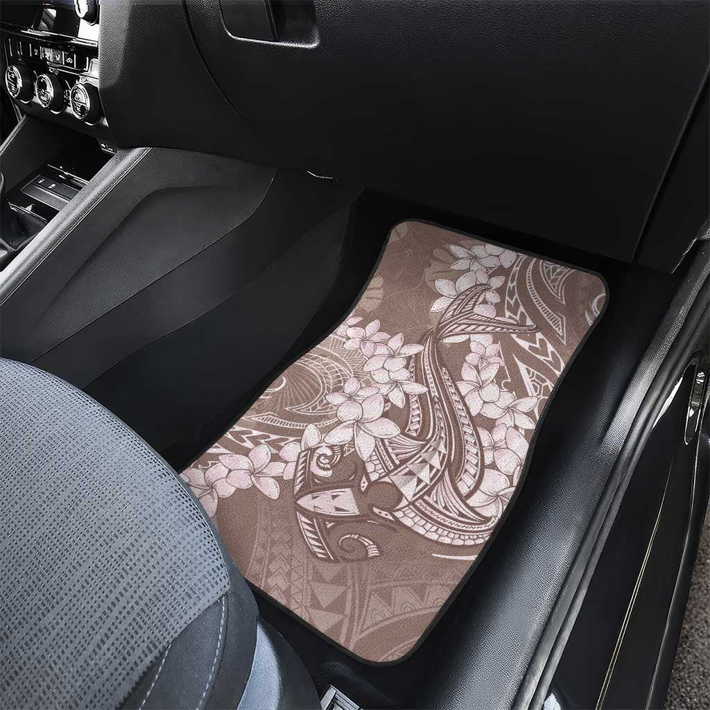 Polynesia Hammerhead Shark Tattoo With Plumeria Lei Car Mats LT14 - Polynesian Pride