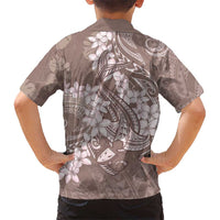 Polynesia Hammerhead Shark Tattoo With Plumeria Lei Kid Hawaiian Shirt LT14 - Polynesian Pride