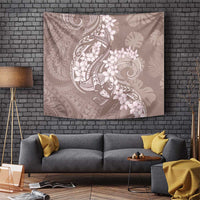 Polynesia Hammerhead Shark Tattoo With Plumeria Lei Tapestry LT14 Mocha - Polynesian Pride