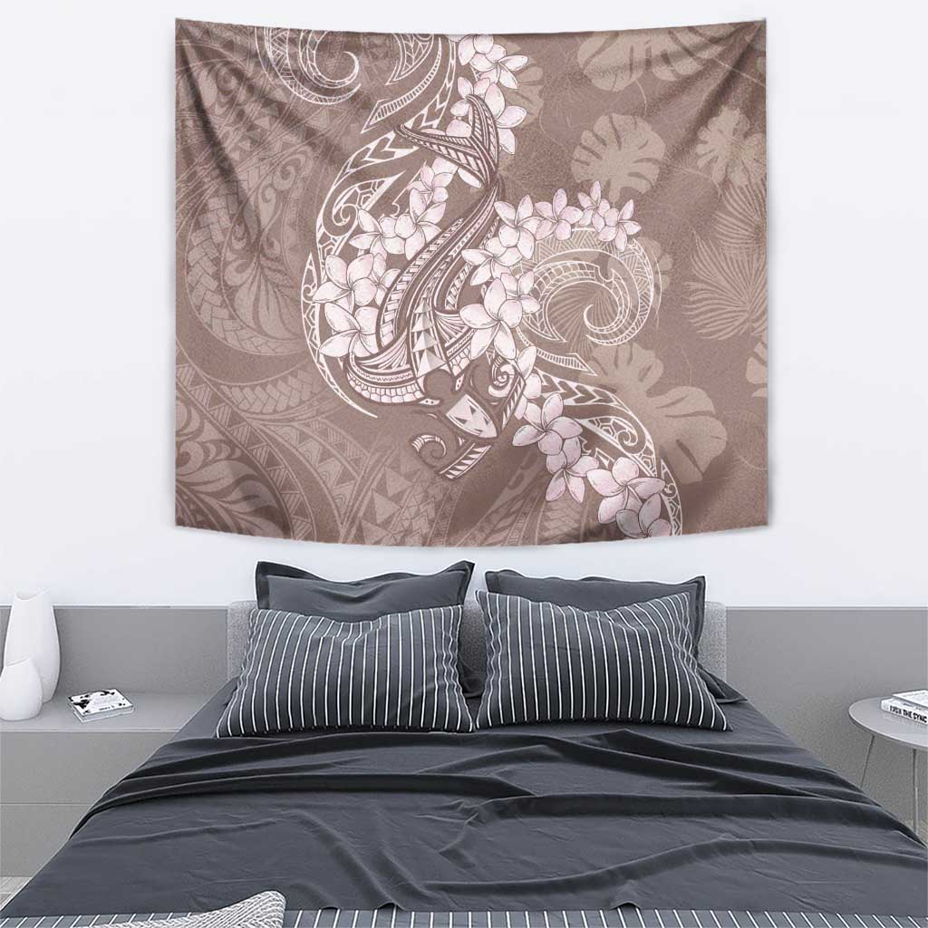 Polynesia Hammerhead Shark Tattoo With Plumeria Lei Tapestry LT14 - Polynesian Pride