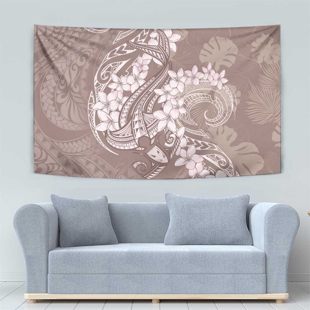Polynesia Hammerhead Shark Tattoo With Plumeria Lei Tapestry LT14 - Polynesian Pride