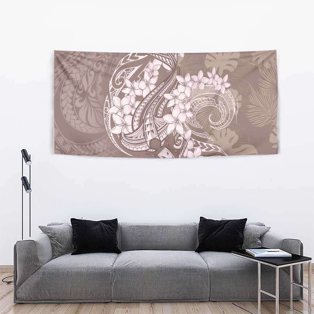 Polynesia Hammerhead Shark Tattoo With Plumeria Lei Tapestry LT14 - Polynesian Pride
