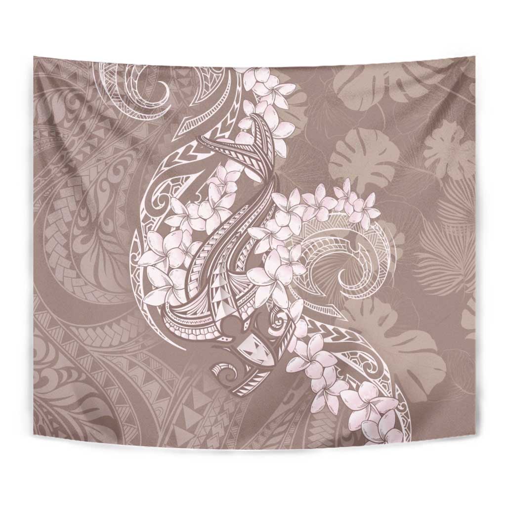 Polynesia Hammerhead Shark Tattoo With Plumeria Lei Tapestry LT14 - Polynesian Pride