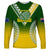 Personalised Cook Islands Rugby Long Sleeve Shirt Pacific Go The Kukis Gradient Style LT14 Unisex Green - Polynesian Pride