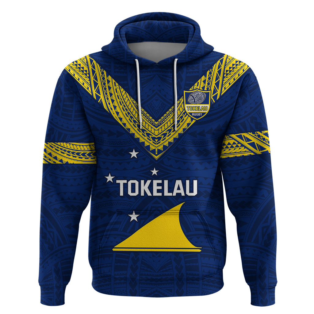 Custom Tokelau Rugby Hoodie Pacific Polynesian Pattern LT14 Pullover Hoodie Blue - Polynesian Pride