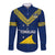 Personalised Tokelau Rugby Long Sleeve Button Shirt Pacific Polynesian Pattern LT14 Unisex Blue - Polynesian Pride