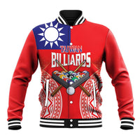 Personalised Taiwan Billiards Baseball Jacket Eight-ball Pool Polynesia Tattoo LT14 Unisex Red - Polynesian Pride