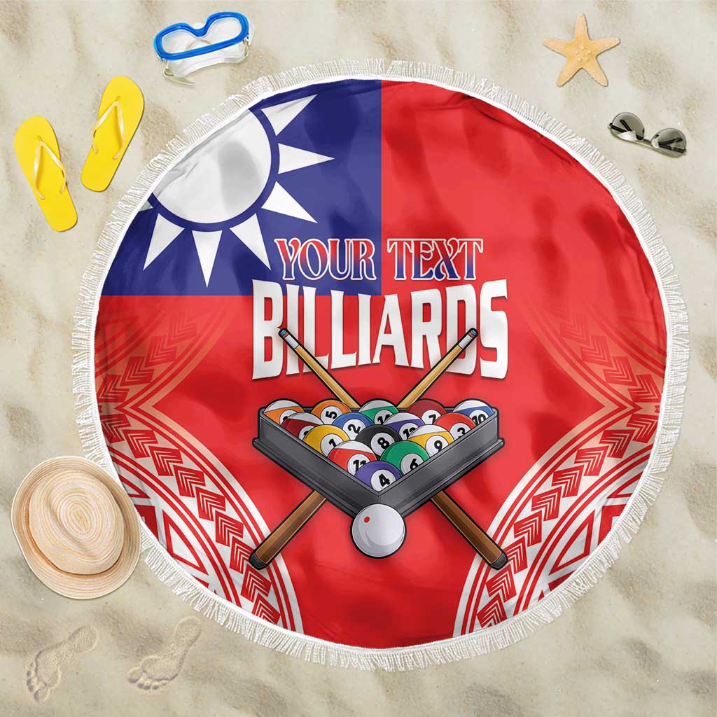 Personalised Taiwan Billiards Beach Blanket Eight-ball Pool Polynesia Tattoo LT14 One Size 150cm Red - Polynesian Pride