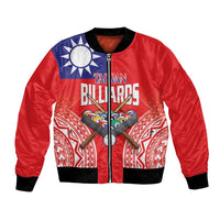 Personalised Taiwan Billiards Bomber Jacket Eight-ball Pool Polynesia Tattoo LT14 Unisex Red - Polynesian Pride