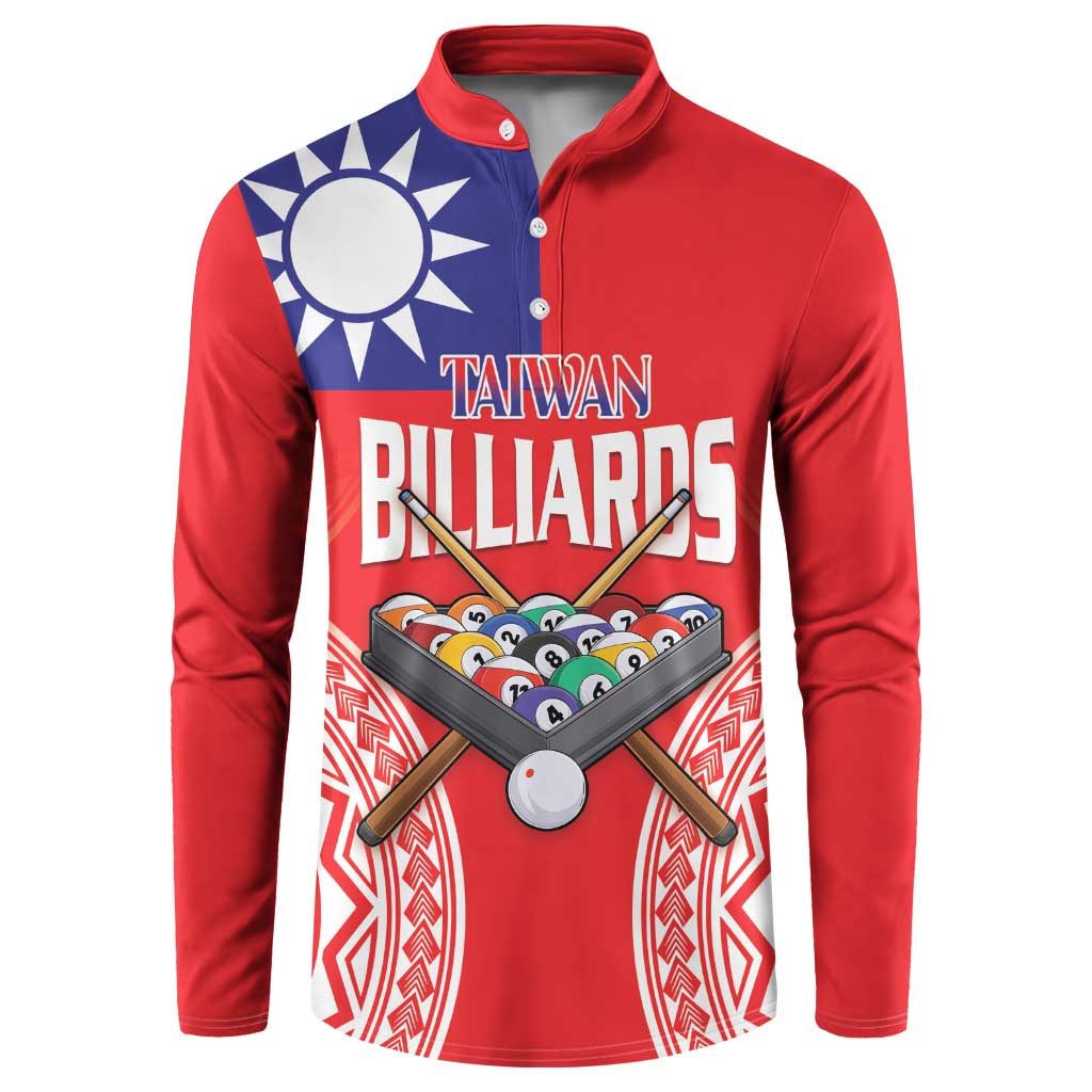 Personalised Taiwan Billiards Button Sweatshirt Eight-ball Pool Polynesia Tattoo LT14 Red - Polynesian Pride