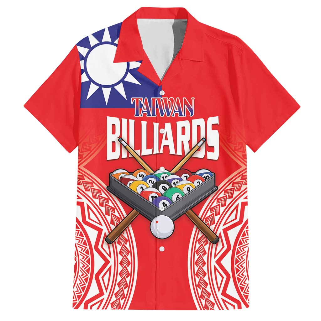 Personalised Taiwan Billiards Hawaiian Shirt Eight-ball Pool Polynesia Tattoo LT14 Red - Polynesian Pride