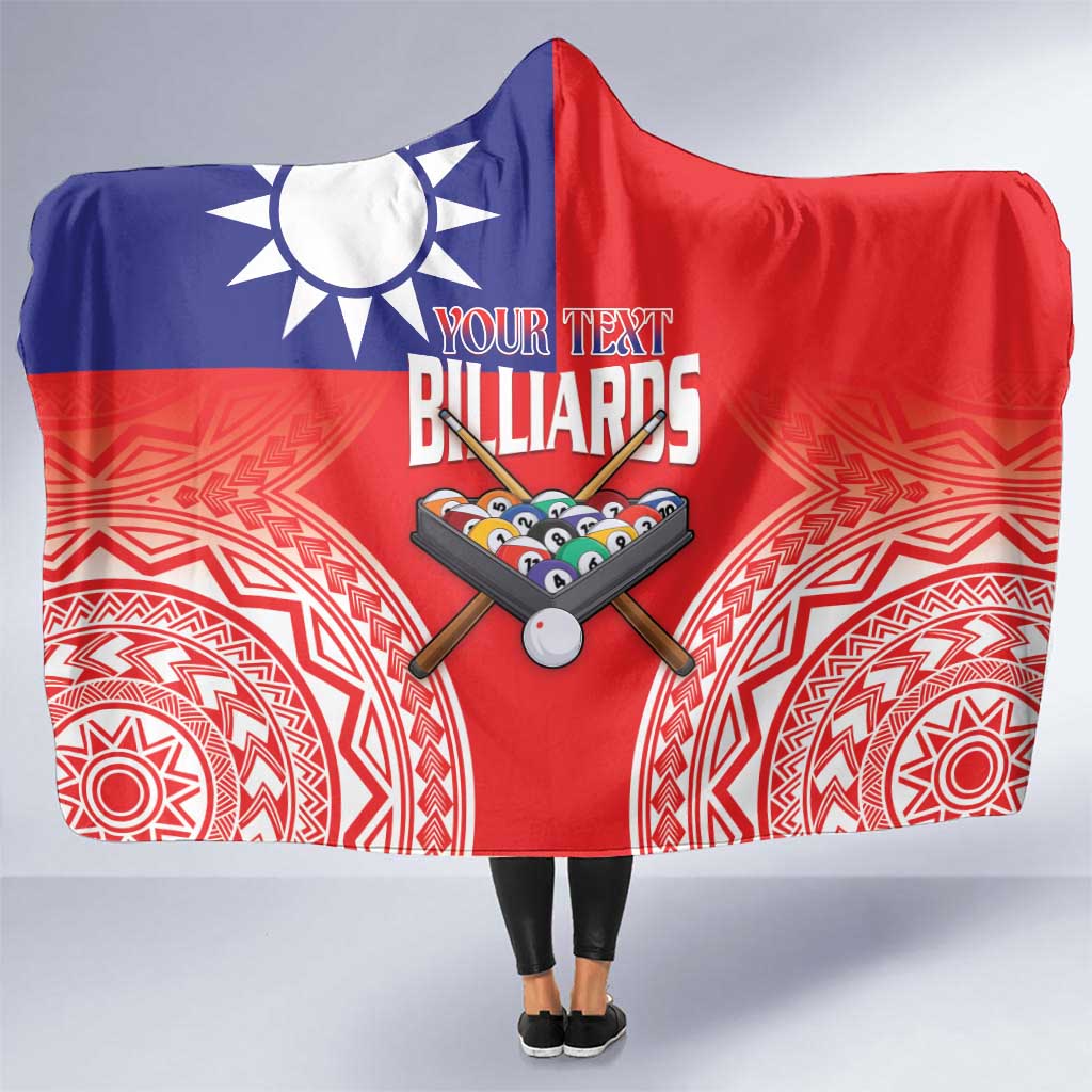 Personalised Taiwan Billiards Hooded Blanket Eight-ball Pool Polynesia Tattoo LT14 One Size Red - Polynesian Pride