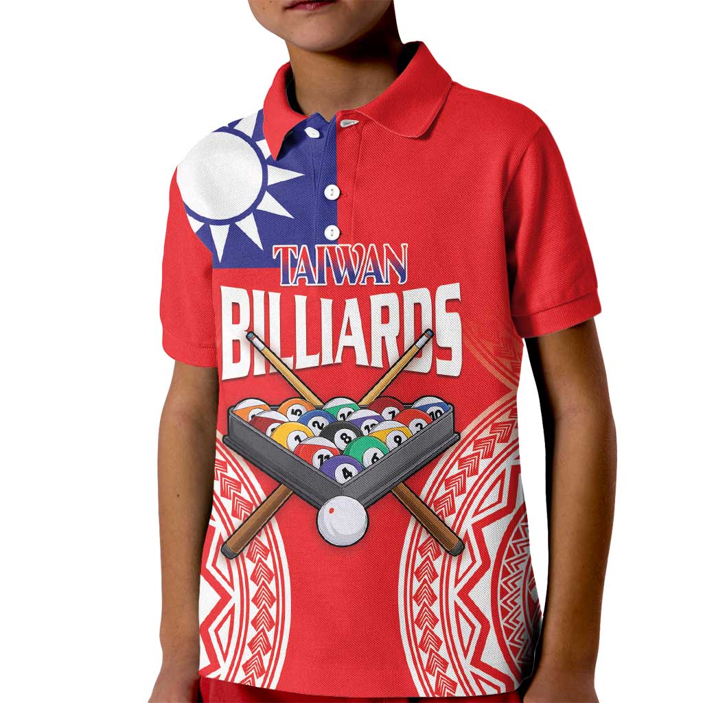 Personalised Taiwan Billiards Kid Polo Shirt Eight-ball Pool Polynesia Tattoo LT14 Kid Red - Polynesian Pride