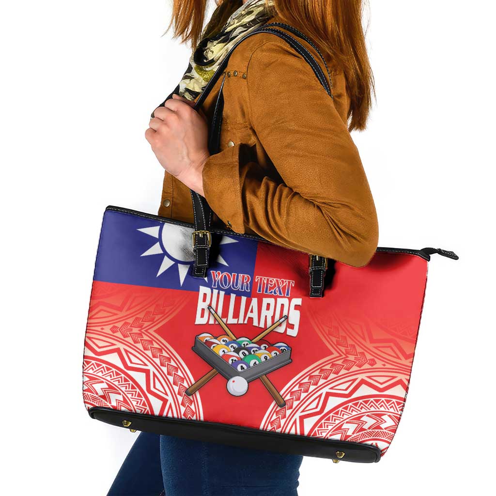 Personalised Taiwan Billiards Leather Tote Bag Eight-ball Pool Polynesia Tattoo LT14 Red - Polynesian Pride