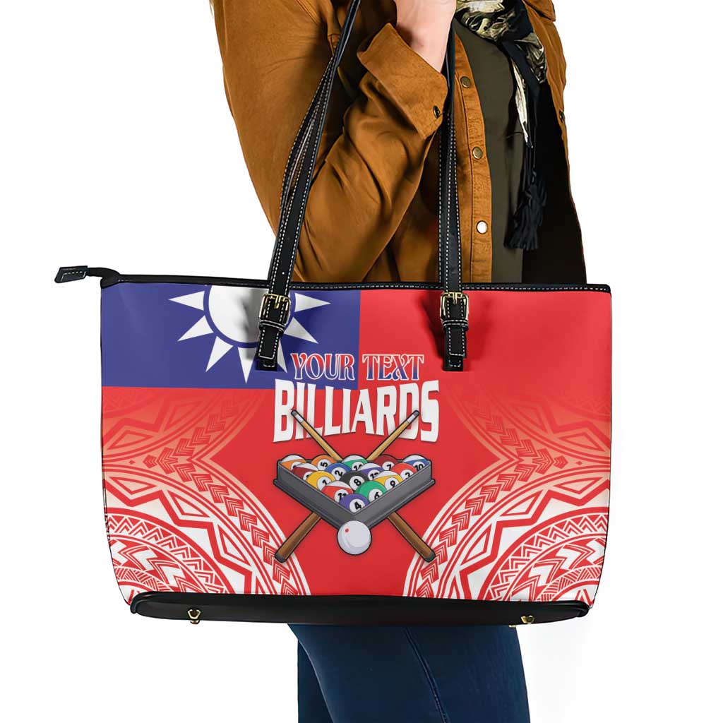 Personalised Taiwan Billiards Leather Tote Bag Eight-ball Pool Polynesia Tattoo LT14 - Polynesian Pride