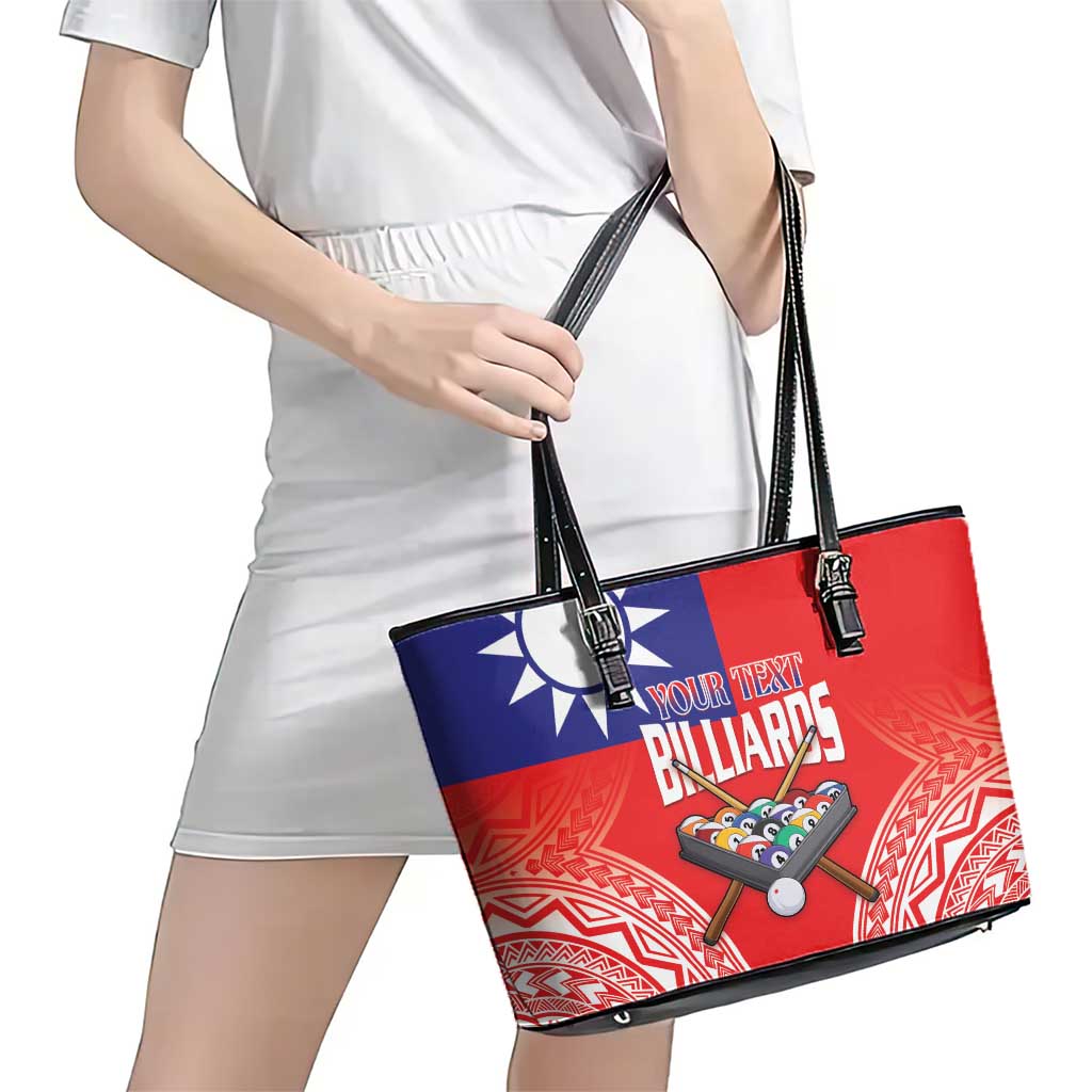 Personalised Taiwan Billiards Leather Tote Bag Eight-ball Pool Polynesia Tattoo LT14 - Polynesian Pride