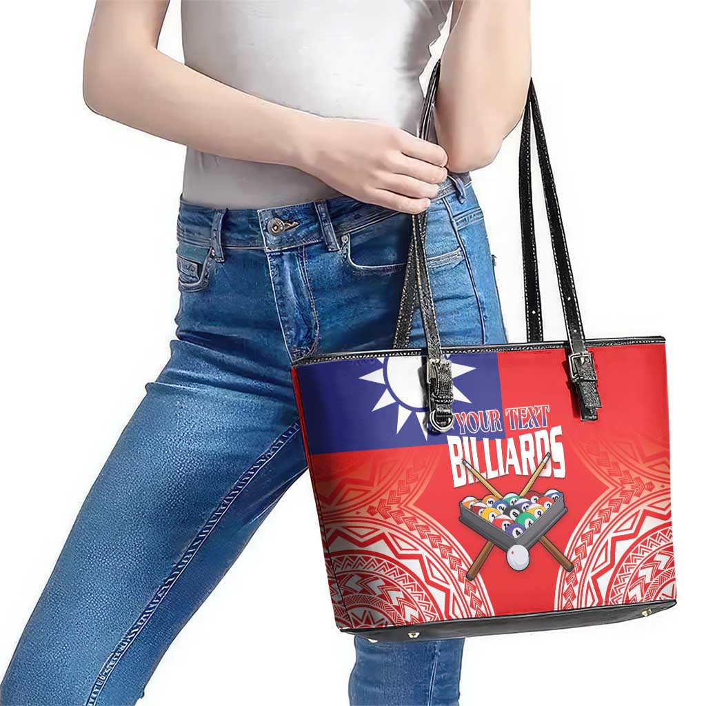 Personalised Taiwan Billiards Leather Tote Bag Eight-ball Pool Polynesia Tattoo LT14 - Polynesian Pride