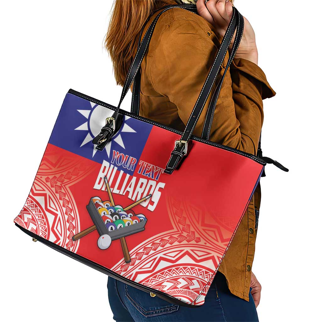 Personalised Taiwan Billiards Leather Tote Bag Eight-ball Pool Polynesia Tattoo LT14 - Polynesian Pride