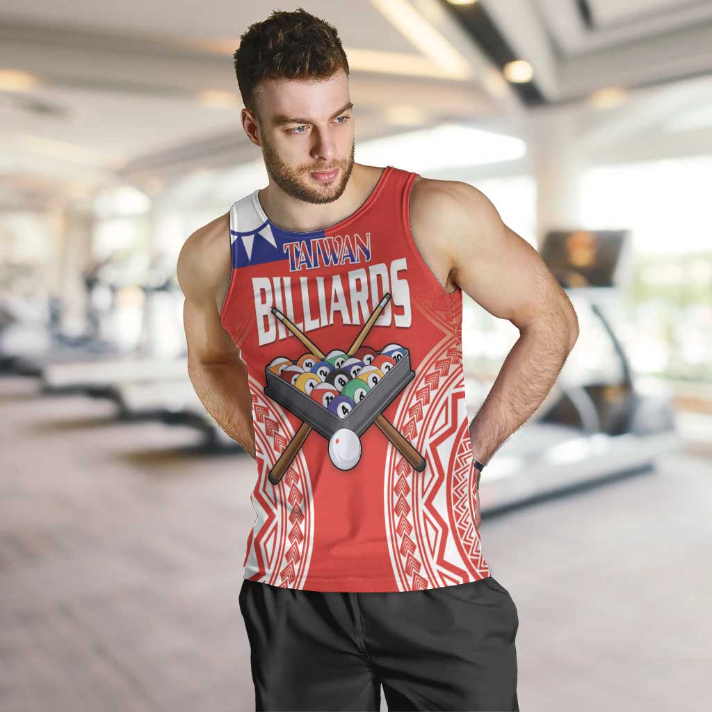 Personalised Taiwan Billiards Men Tank Top Eight-ball Pool Polynesia Tattoo LT14 Red - Polynesian Pride