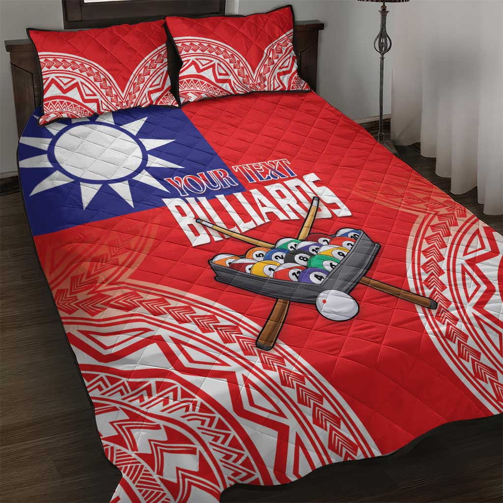 Personalised Taiwan Billiards Quilt Bed Set Eight-ball Pool Polynesia Tattoo LT14 Red - Polynesian Pride