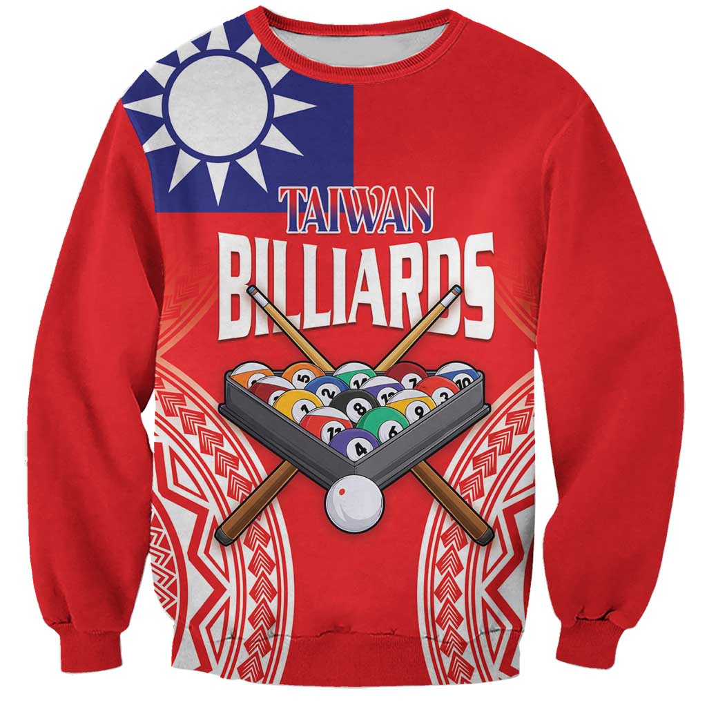 Personalised Taiwan Billiards Sweatshirt Eight-ball Pool Polynesia Tattoo LT14 Unisex Red - Polynesian Pride