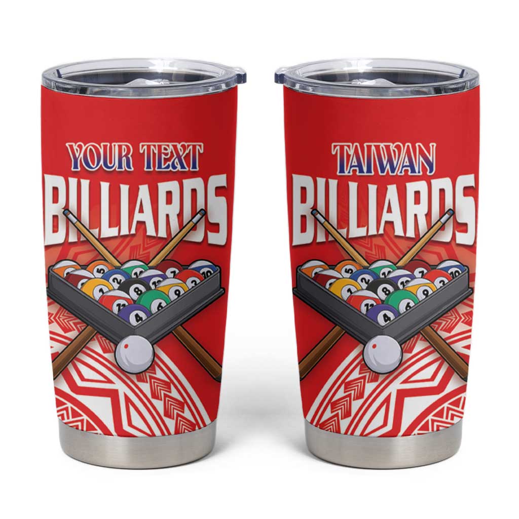 Personalised Taiwan Billiards Tumbler Cup Eight-ball Pool Polynesia Tattoo LT14 Red - Polynesian Pride