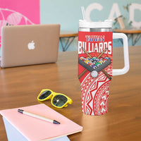 Personalised Taiwan Billiards Tumbler With Handle Eight-ball Pool Polynesia Tattoo LT14 - Polynesian Pride