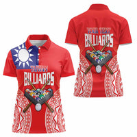 Personalised Taiwan Billiards Women Polo Shirt Eight-ball Pool Polynesia Tattoo LT14 - Polynesian Pride