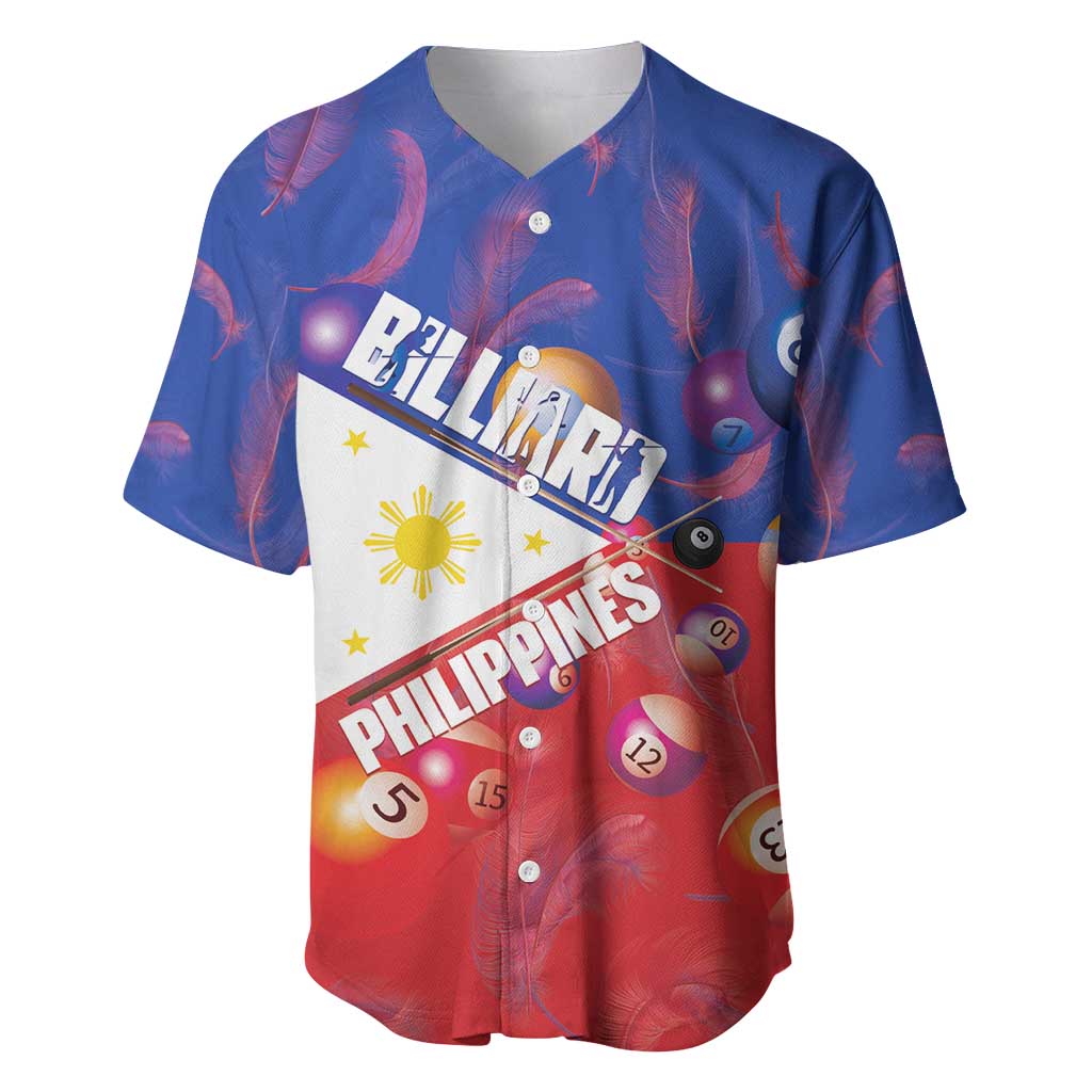 Personalised Philippines Billiards Baseball Jersey Cue With Balls Flag Style LT14 Red - Polynesian Pride
