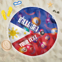 Personalised Philippines Billiards Beach Blanket Cue With Balls Flag Style LT14 One Size 150cm Red - Polynesian Pride
