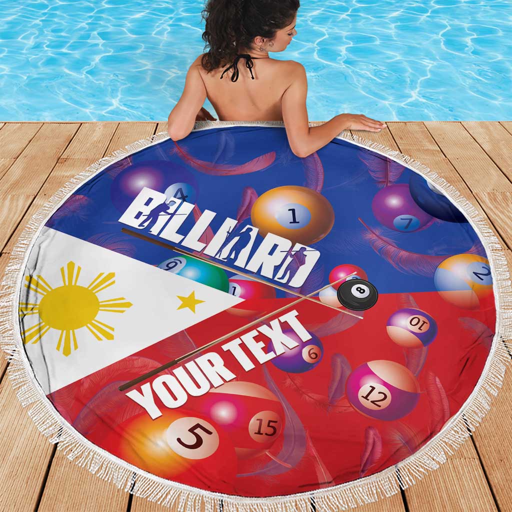 Personalised Philippines Billiards Beach Blanket Cue With Balls Flag Style LT14 - Polynesian Pride