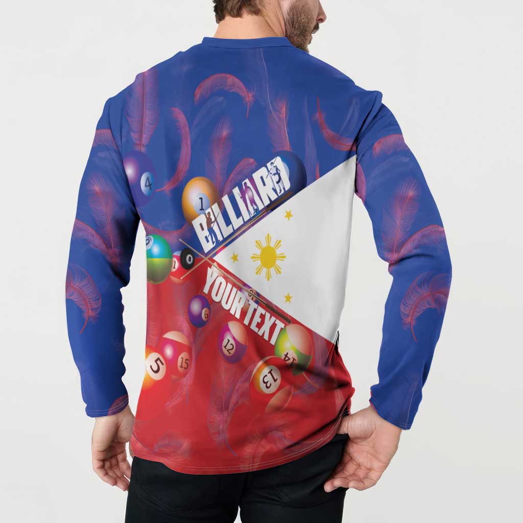Personalised Philippines Billiards Button Sweatshirt Cue With Balls Flag Style LT14 - Polynesian Pride