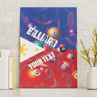 Personalised Philippines Billiards Canvas Wall Art Cue With Balls Flag Style LT14 Without Frame Red - Polynesian Pride