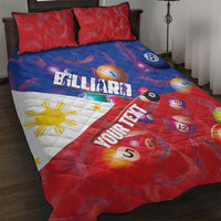 Personalised Philippines Billiards Quilt Bed Set Cue With Balls Flag Style LT14 Red - Polynesian Pride