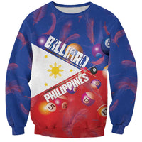 Personalised Philippines Billiards Sweatshirt Cue With Balls Flag Style LT14 Unisex Red - Polynesian Pride
