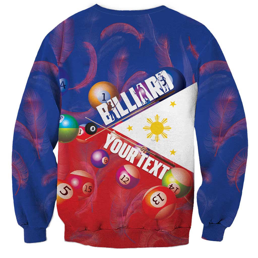 Personalised Philippines Billiards Sweatshirt Cue With Balls Flag Style LT14 - Polynesian Pride