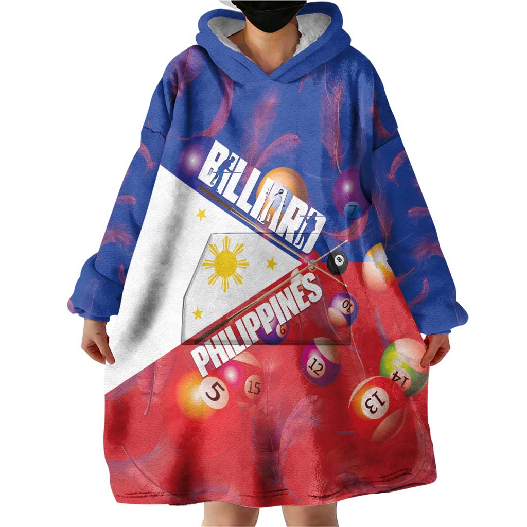 Personalised Philippines Billiards Wearable Blanket Hoodie Cue With Balls Flag Style LT14 - Polynesian Pride